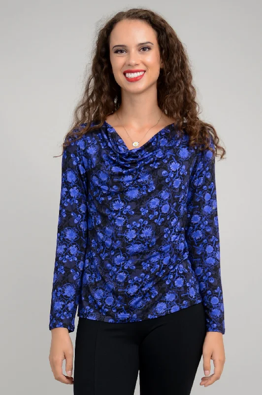 Men's Zippered Pants for SecurityCharisse Long Sleeve Top, Snow Flower, Bamboo - Final Sale